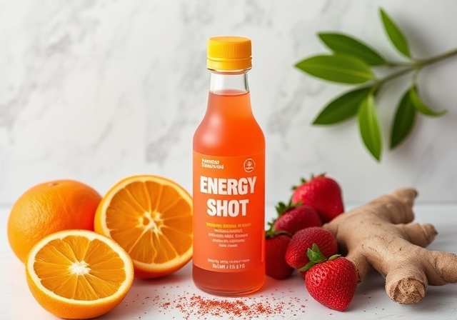 Strawberry Orange Ginger Energy Shot