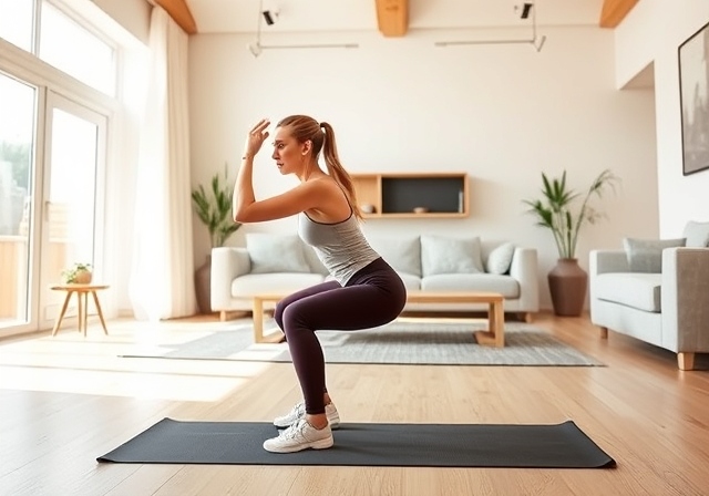 Woman Doing Squats and Lunges