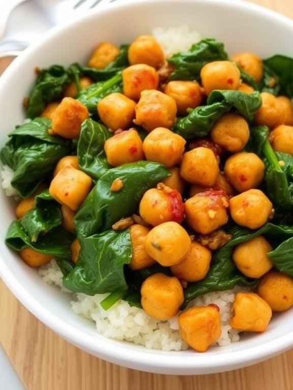 Spicy Chickpea and Spinach Stir-Fry