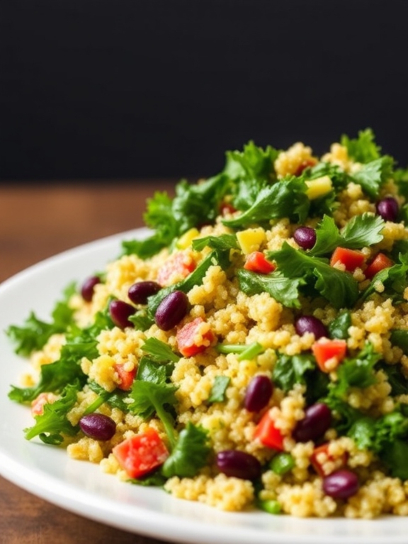 Quinoa and Kale Salad with Lemon Dressing