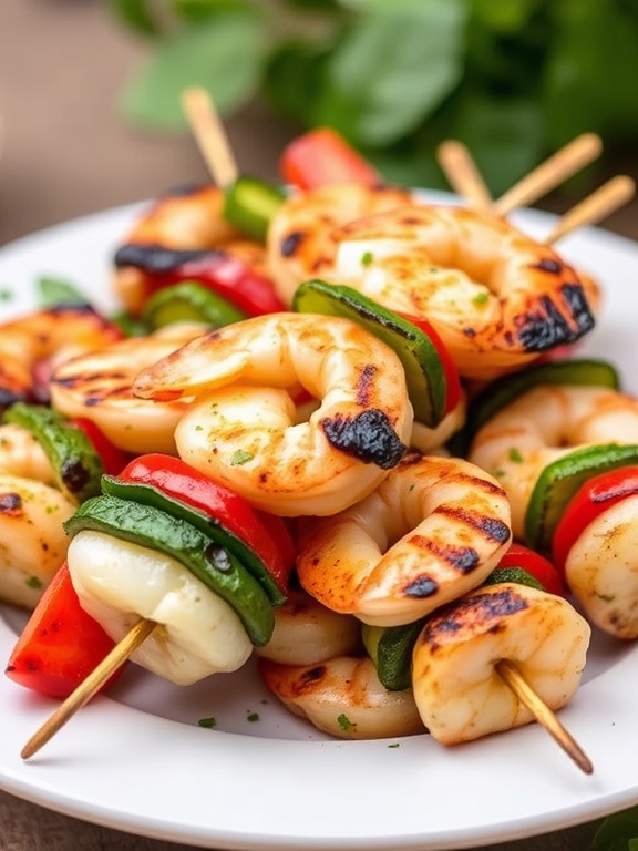 Grilled Shrimp and Veggie Skewers