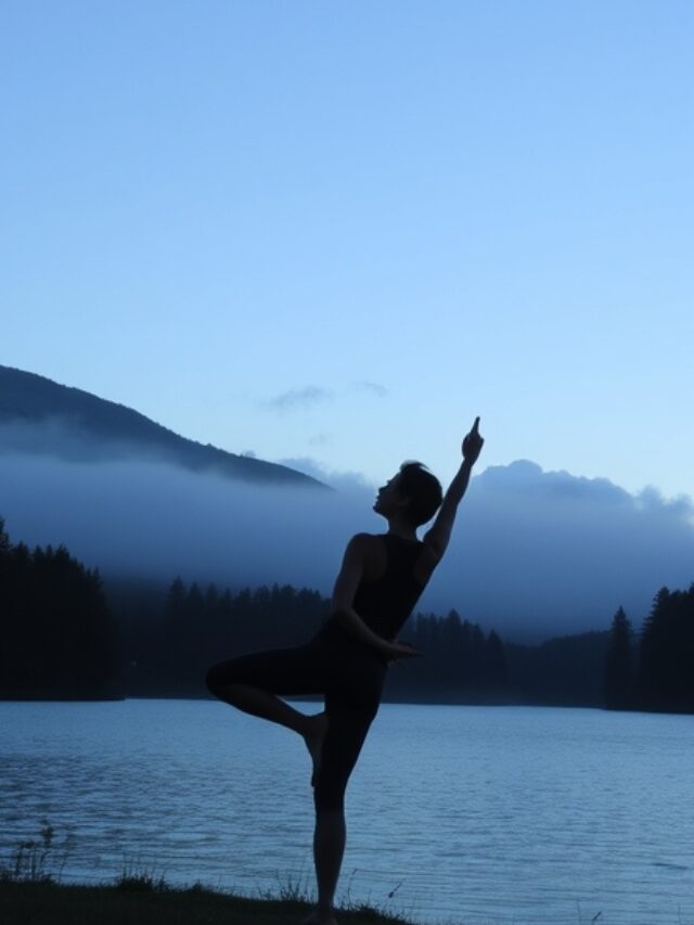 A calming yoga scene in nature