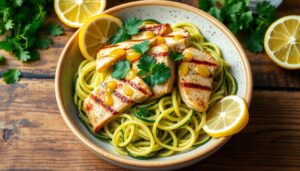 Lemon Garlic Chicken Zoodles