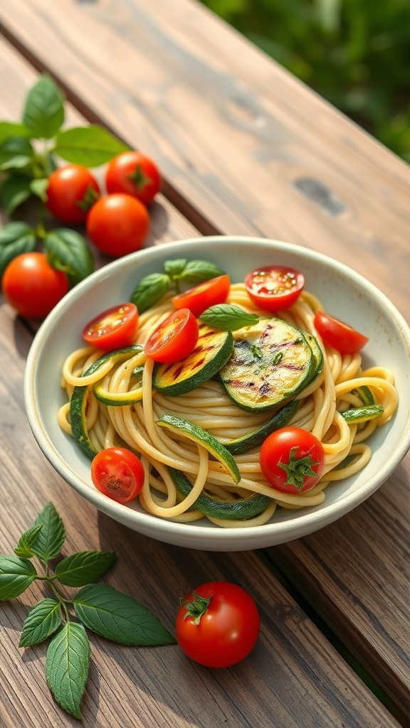 Pesto Pasta Bowl with Grilled Vegetables